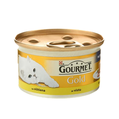 Konservuotas visavertis kačių ėdalas GOURMET GOLD su vištiena, 85 g